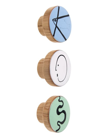 Enamelled Alphabet furniture knob
