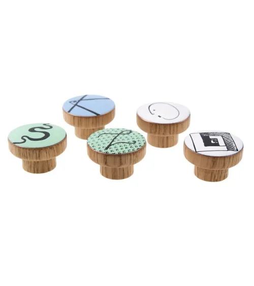 Enamelled Alphabet furniture knob