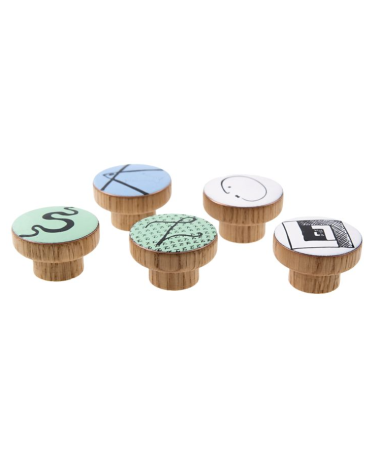 Enamelled Alphabet furniture knob