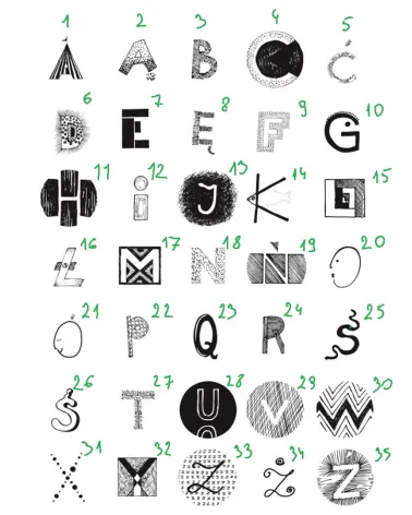 Enamelled Alphabet furniture knob