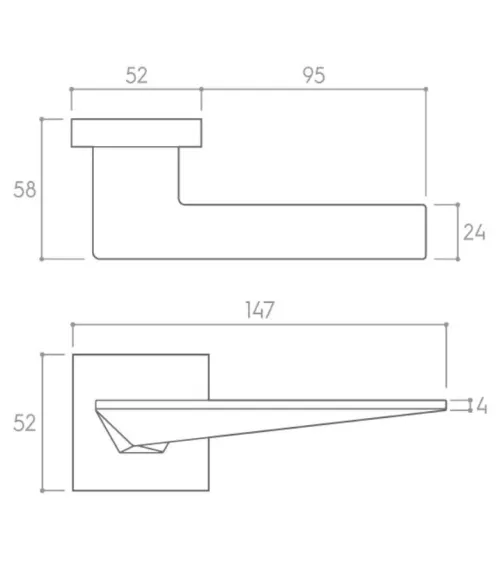 White Blade door handle design handle