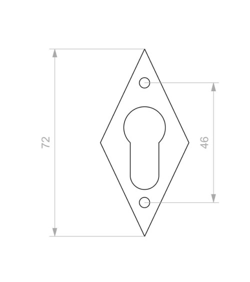 CDF door rose plate PZ keyhole E1100 - design ironmongery