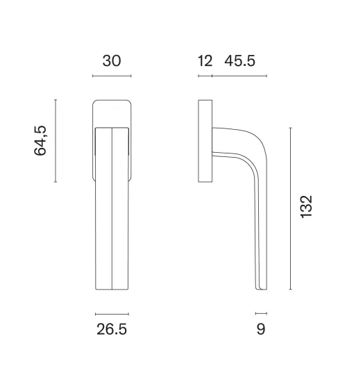 Polished chrome window handle JENA design handle