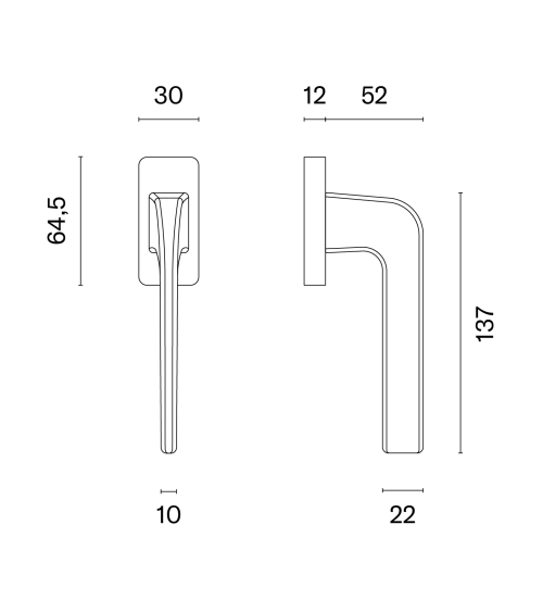 Anthracite NAKA window handle design handle