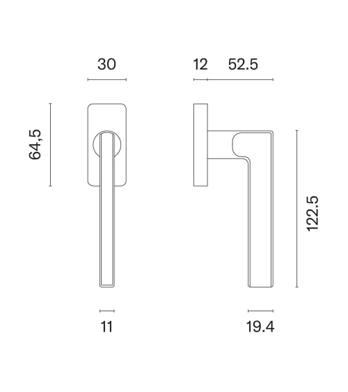 Graphite SIRA window handle design handle