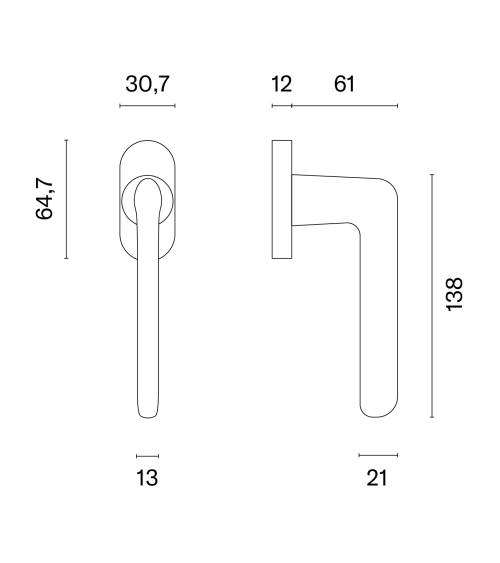 UTA black window handle design handle