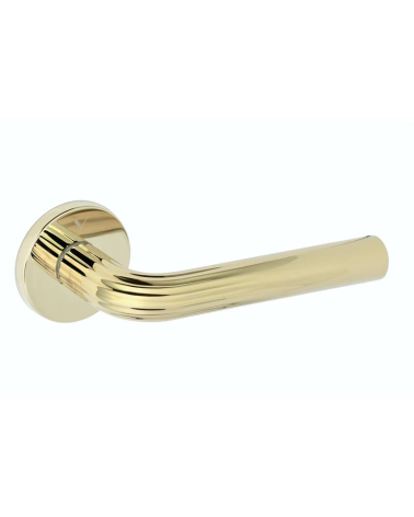 Polished brass Frella door handle designer handle