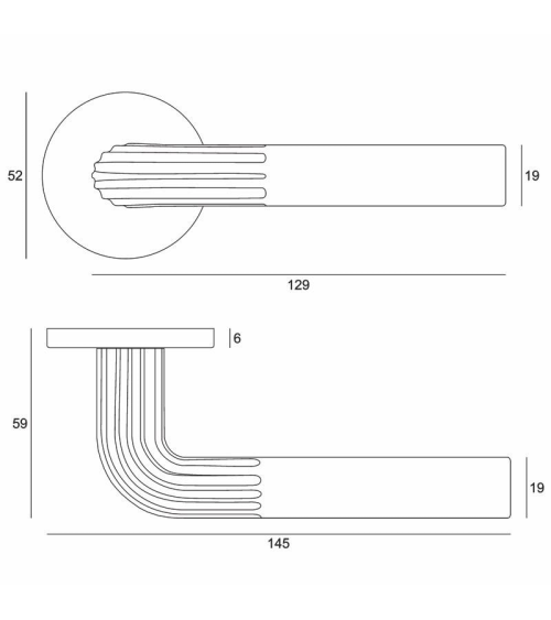 Black Frella door handle designer handle