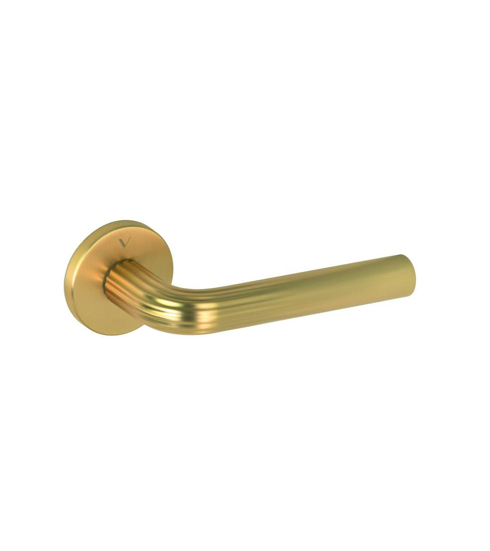 Satin brass Frella door handle designer handle