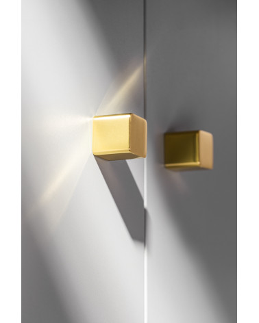 LANA S brass cabinet knob design handle side view mounted on furniture