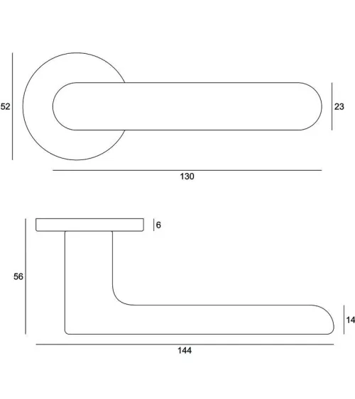 Creo black door handle design handle