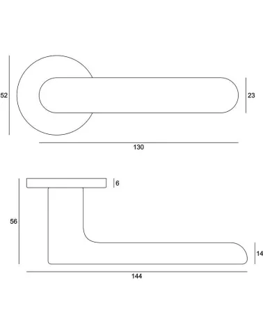 Creo door handle with dimensions