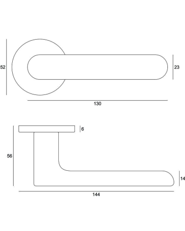 Creo door handle with dimensions