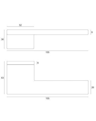 Vento door handle with dimensions