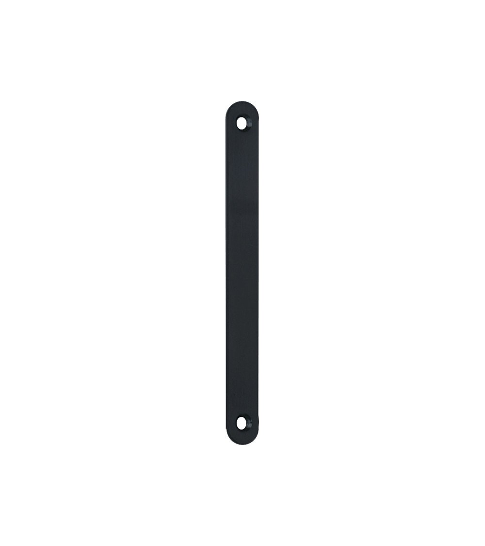 Sliding door plate in matt black colour