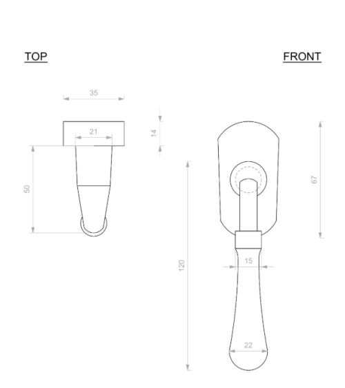 1200 R iron WINDOW handle - design handle