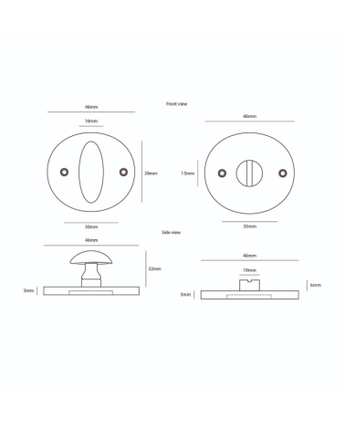 CDF WC-326 Key Door Rosette - Robust and Aesthetic - MillaPoignées
