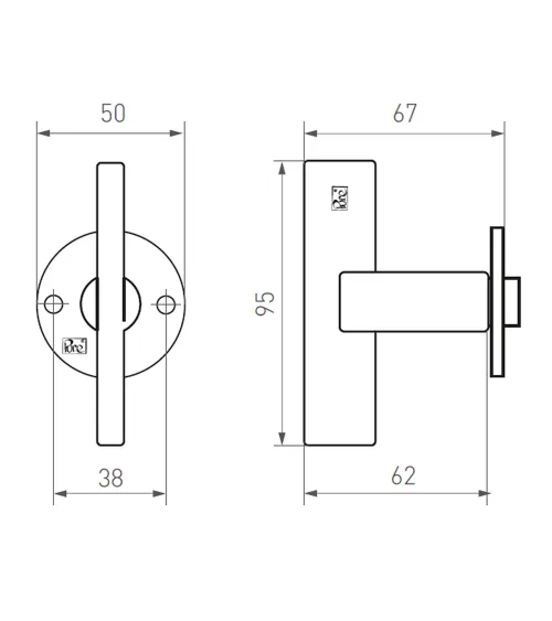 Original vertical bronze door handle 2017 T - designer handle