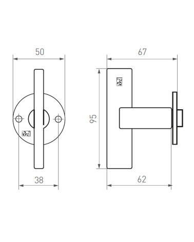 Original vertical black door handle crafted in bronze MILLA Poignées