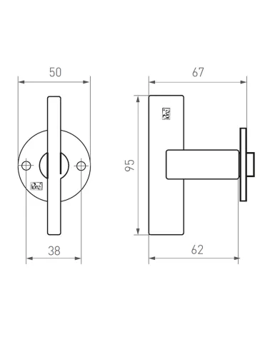 Original vertical black door handle made in bronze — MILLA handles