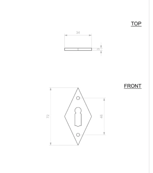 CDF door rose plate BB keyhole E1100 - design ironmongery