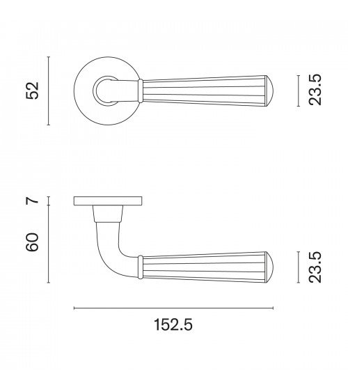 MARIGOLD antique patina door handle designer handle