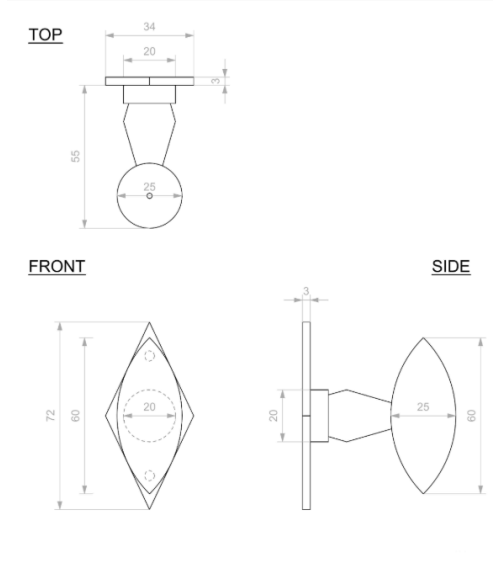 Black iron door handle 254 - design handle