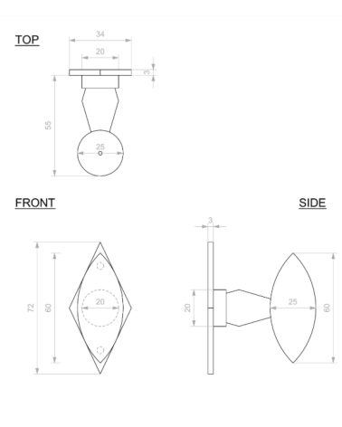 Black iron door handle 254