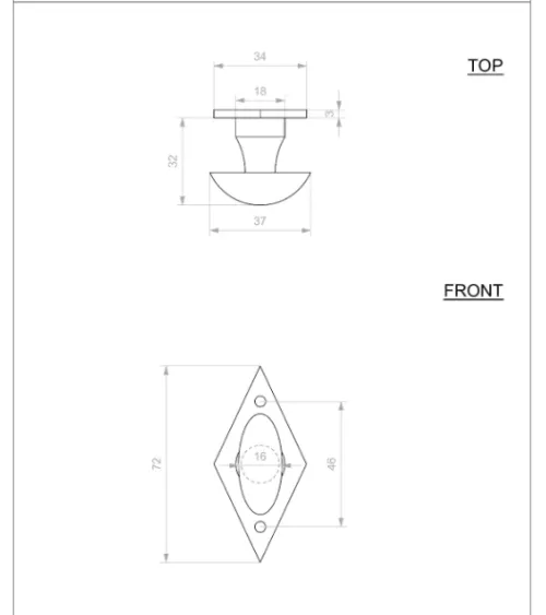 CDF door rose plate WC keyhole E1100 - design ironmongery