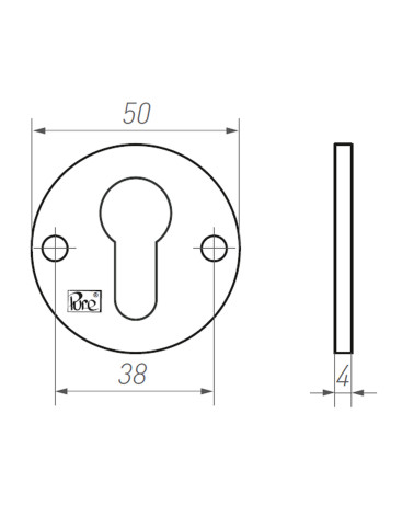 CDF door escutcheon key OB-50