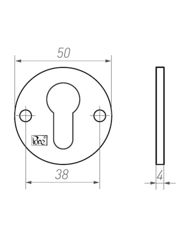 CDF door escutcheon key OB-50
