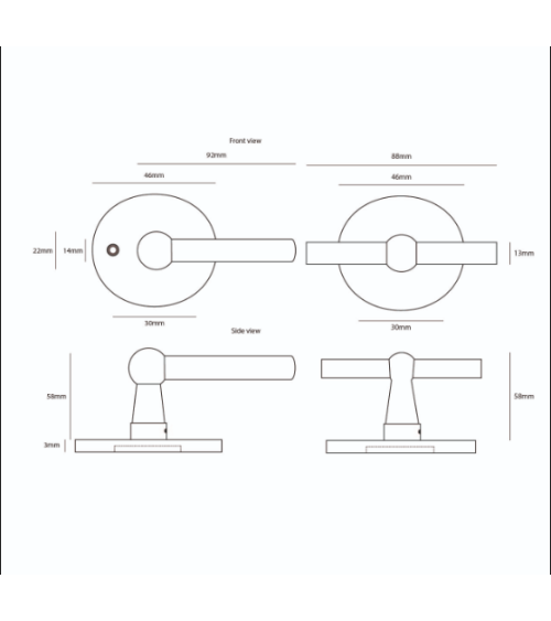 Black vertical iron door handle BECDF - designer handle