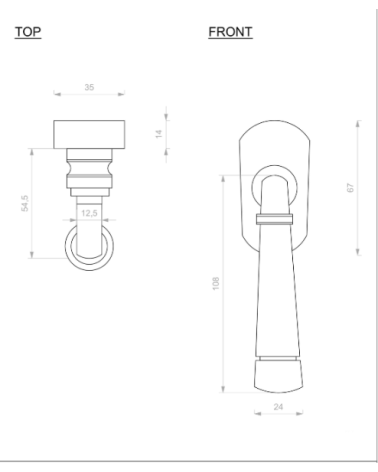 Bronze WINDOW handle 1830 R