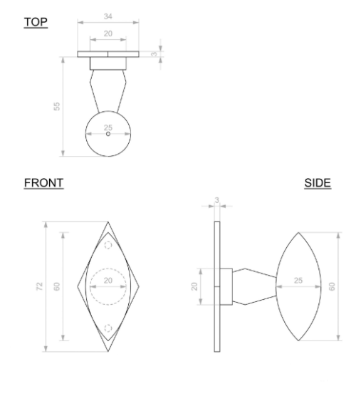 Chrome iron door handle 254 - design handle