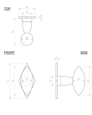 Chrome iron door handle 254