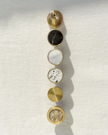 Brass furniture knob 01 design handle top view arranged vertically