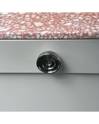Stainless steel furniture knob model 02 design handle top view mounted on furniture