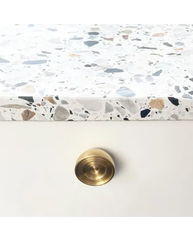 Brass furniture knob 02 design handle top view mounted on furniture