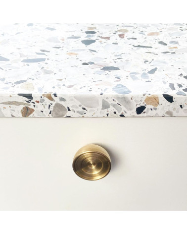 Brass furniture knob 02 design handle top view mounted on furniture