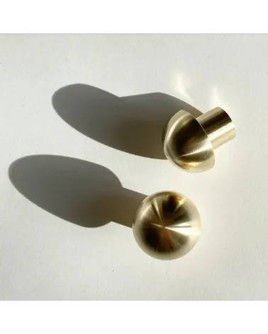 Brass furniture knob model 03 design handle top view with cast shadows