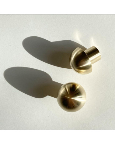 Brass furniture knob model 03 design handle top view with cast shadows