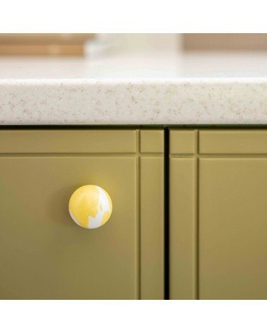 Yellow Beech wood furniture knob - designer handle