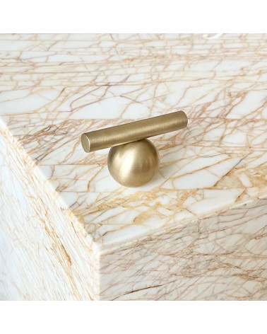 Brass furniture knob model 04 designer handle front view
