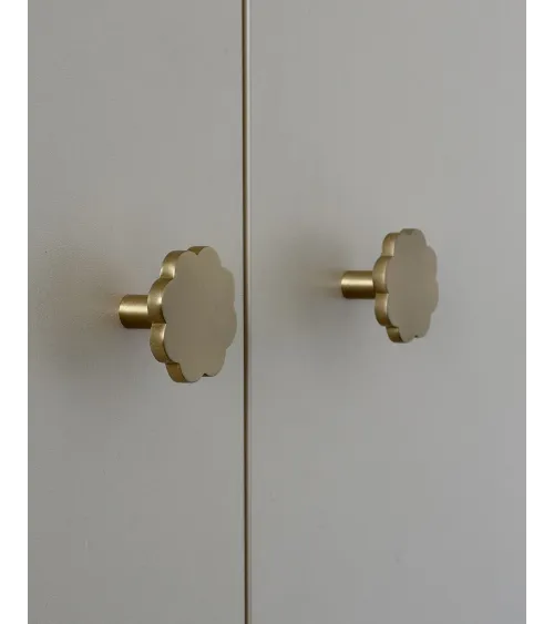 Brass Flower 08 furniture knob designer handle