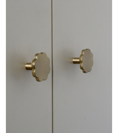 Brass Flower 08 furniture knob designer handle