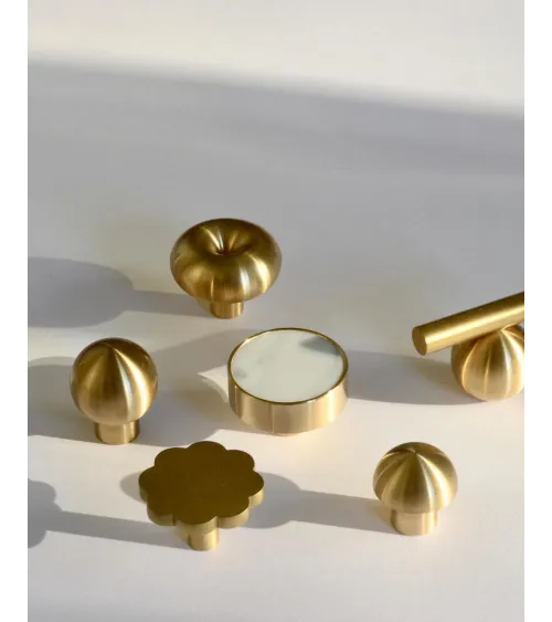 Brass Flower 08 furniture knob designer handle