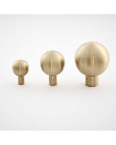 Brass Ball furniture knob design handle front view in different sizes