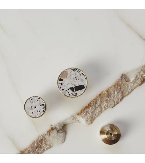 Brass and terrazzo furniture knob designer handle