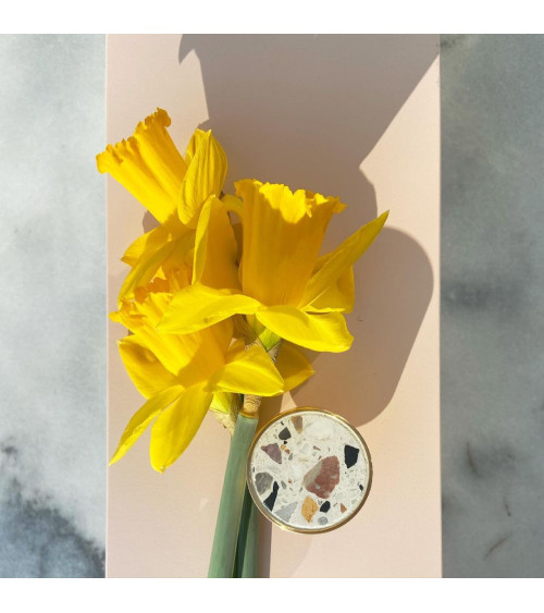 Brass and terrazzo furniture knob designer handle