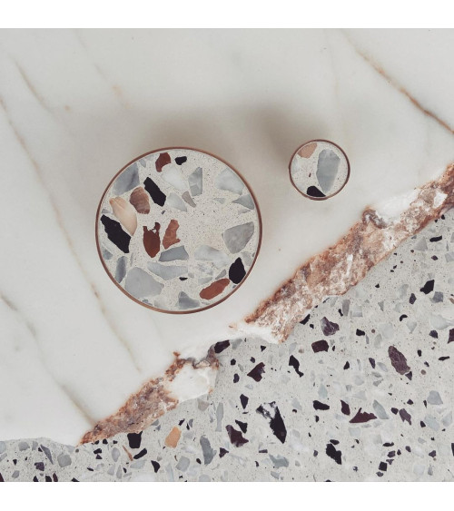Brass and terrazzo furniture knob designer handle